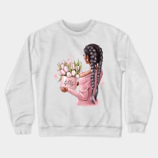 Hello Spring Tulips Crewneck Sweatshirt